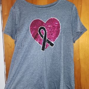 Sequin breast cancer tshirt